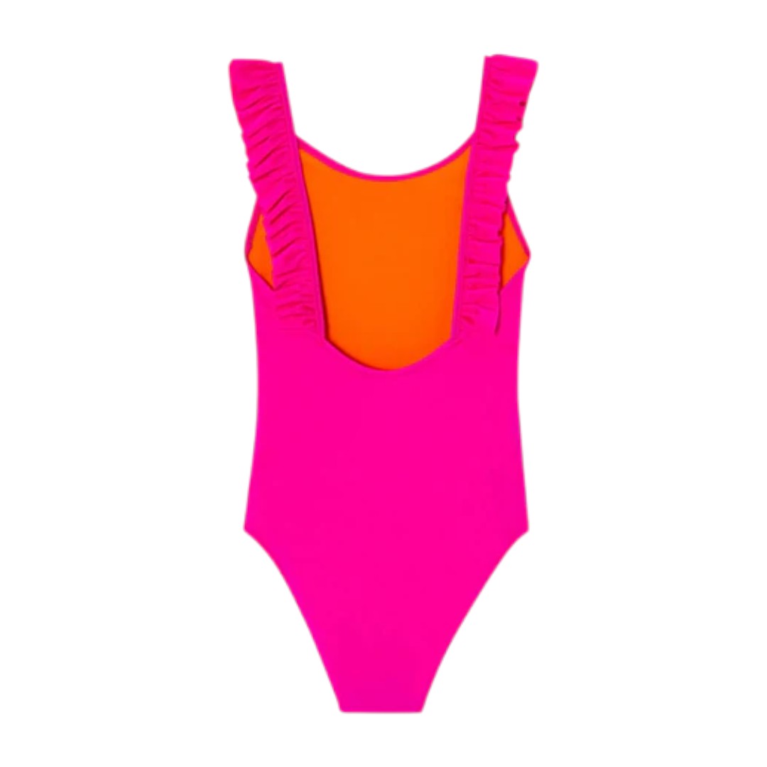 Bora Bora One Piece Swimsuit With Ruffles - Fuchsia