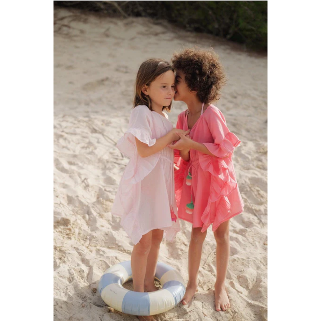Pink Girls Caftan Swim Cover Up