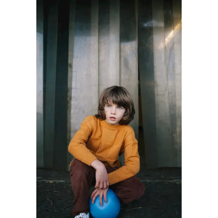 Fanatical squares knitted sweater sandstone DAILY BRAT