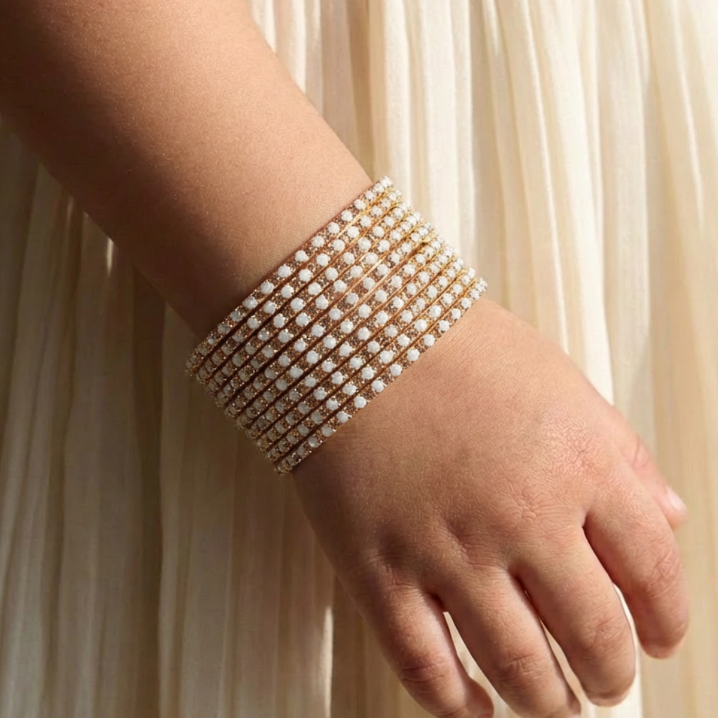 Ivory Stone Bangles 12 Piece