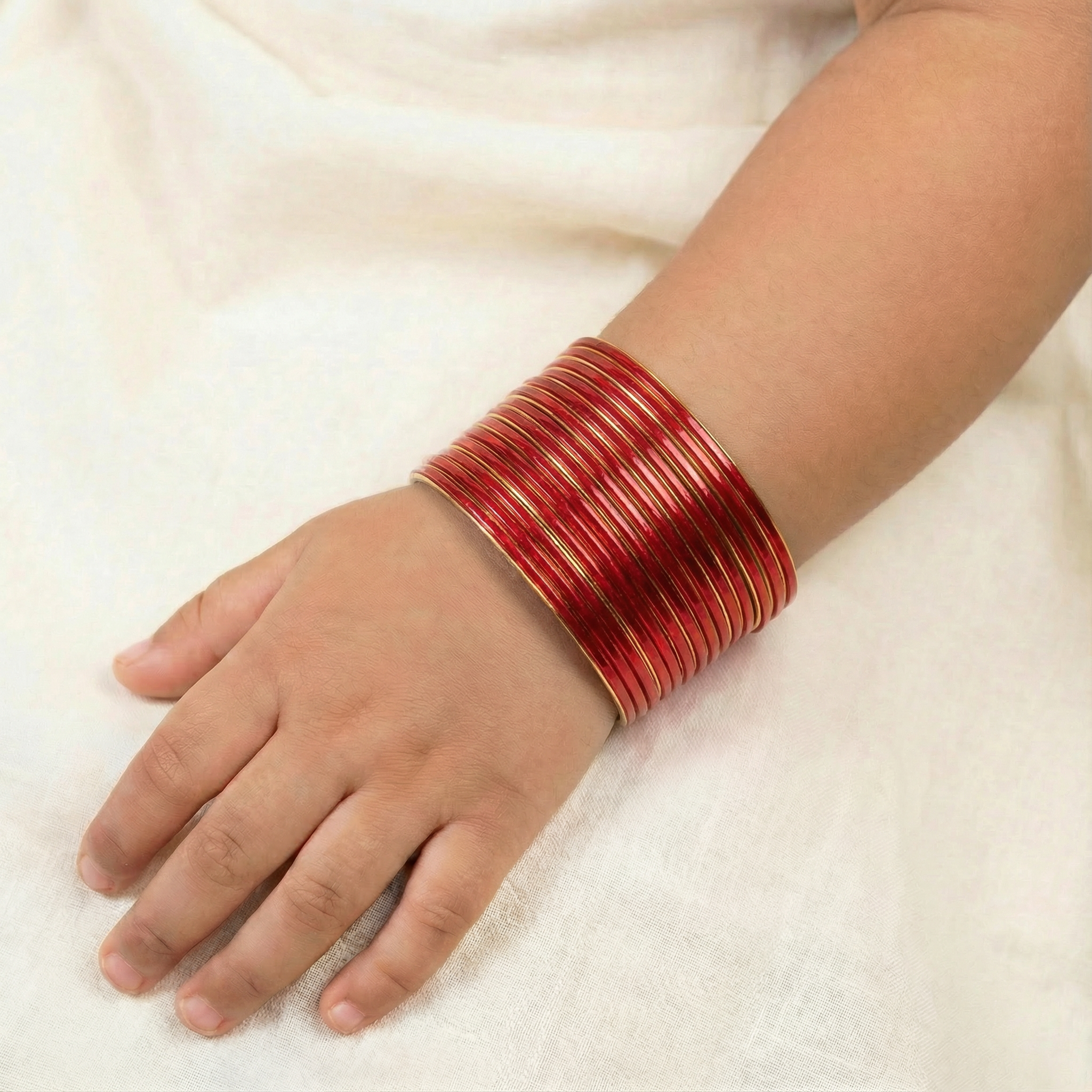 12 Piece Mettalic Solid Colors Bangles