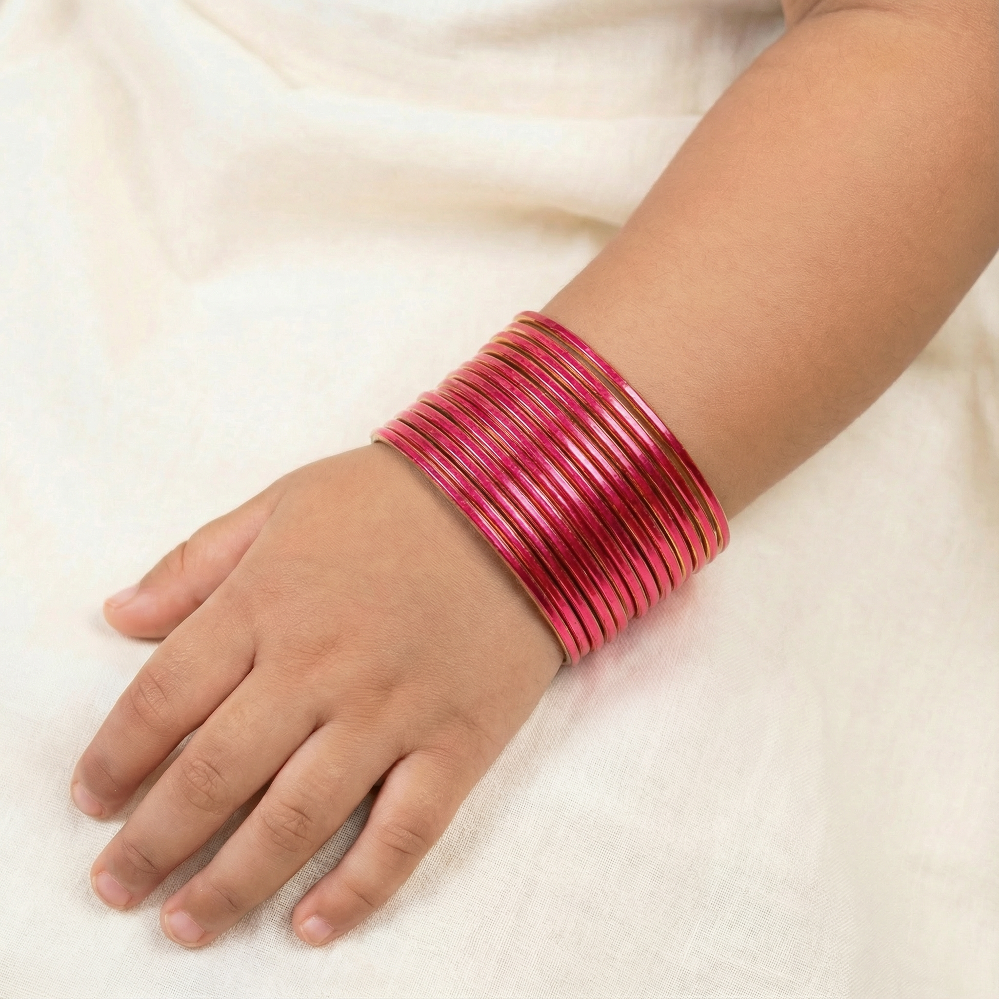 12 Piece Mettalic Solid Colors Bangles