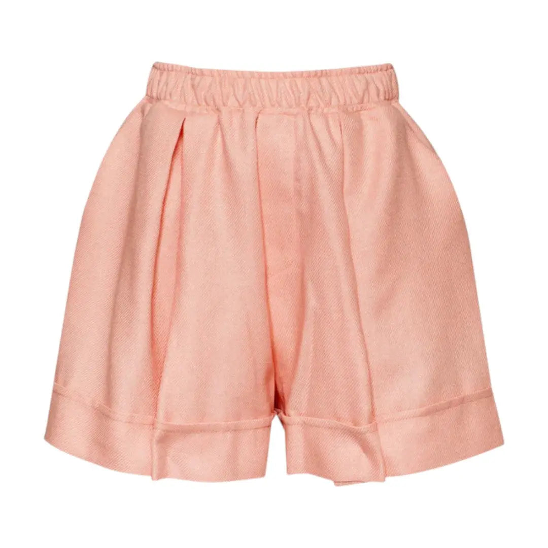 Pink Linen Blend Crop Jacket & Shorts PAADE MODE