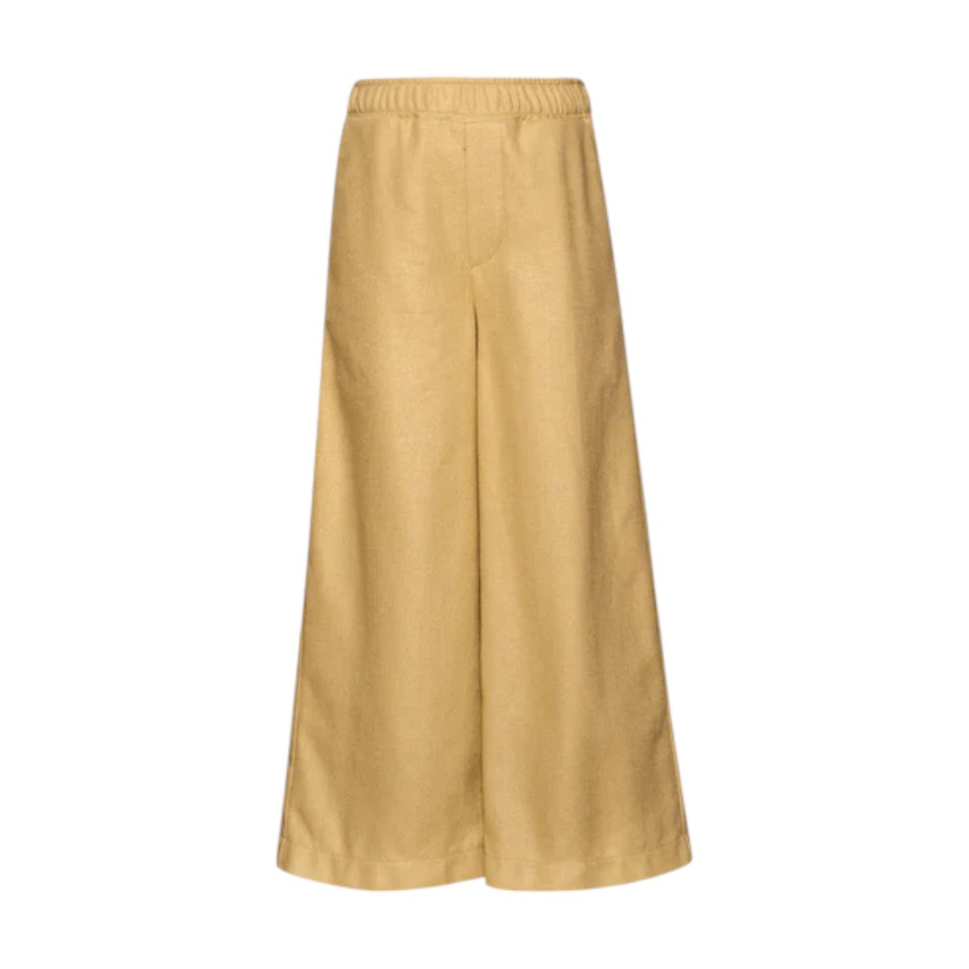 Beige Linen Double Breasted Jacket & Wide Trousers