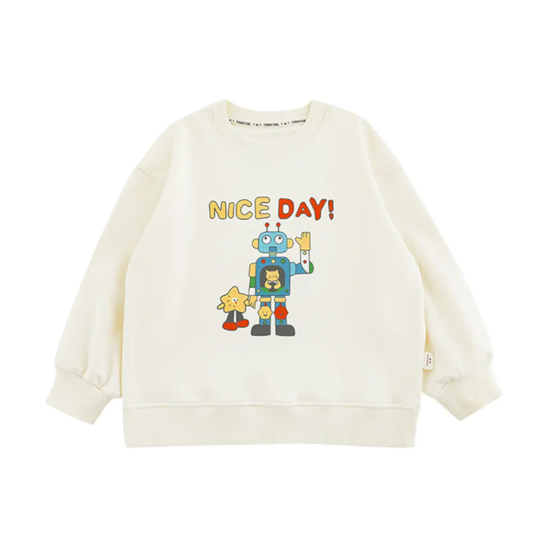 Cosmic Robot Sweatshirt - Cream ORELIE