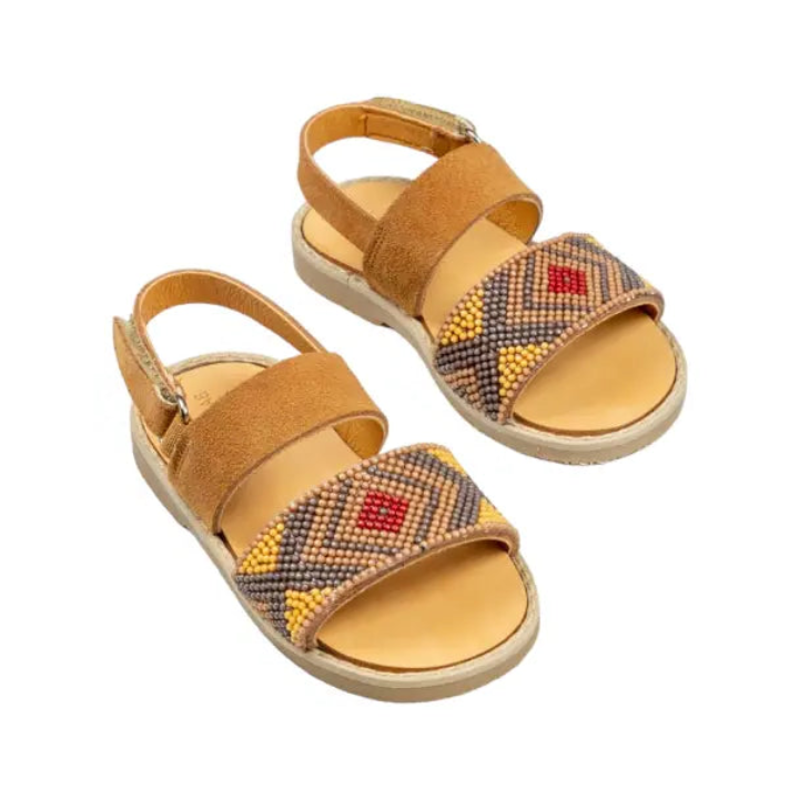 Tribal Band Embellished Vaccheta Leather - Camel BABYWALKER