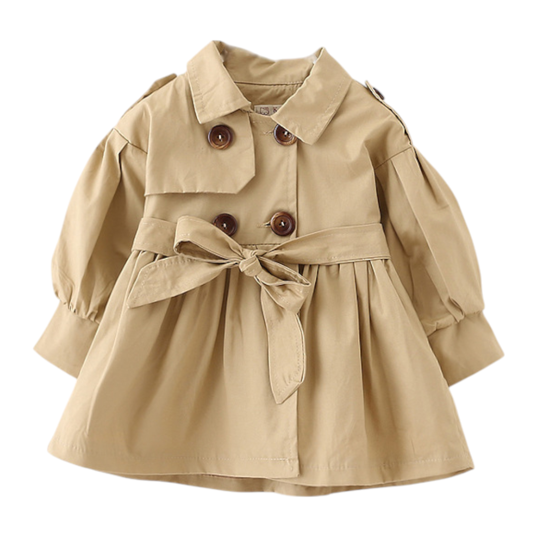 Émilie Bow Trench Coat - Beige
