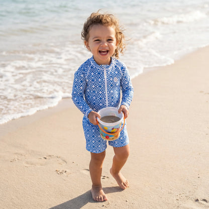 Matching Girls UV Swim Set – Mediterranean Tiles BADAWII SWIMWEAR