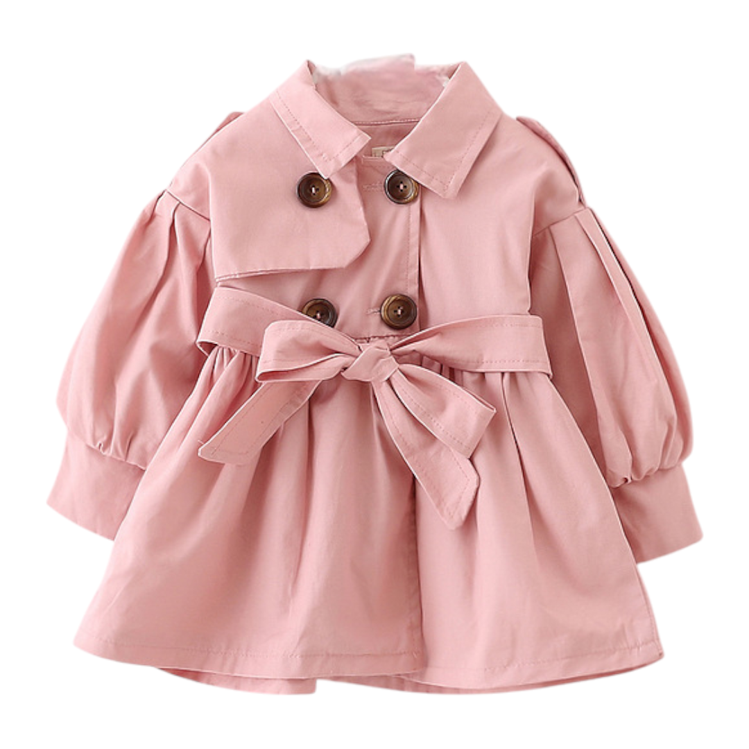 Émilie Bow Trench Coat - Rose