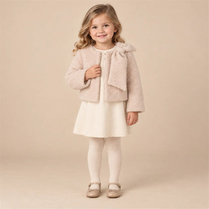 Biscuit teddy jacket on girl, size 03Y — lookbook