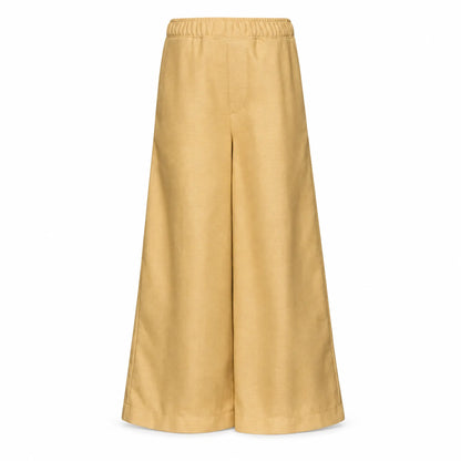Beige linen wide trousers — product image