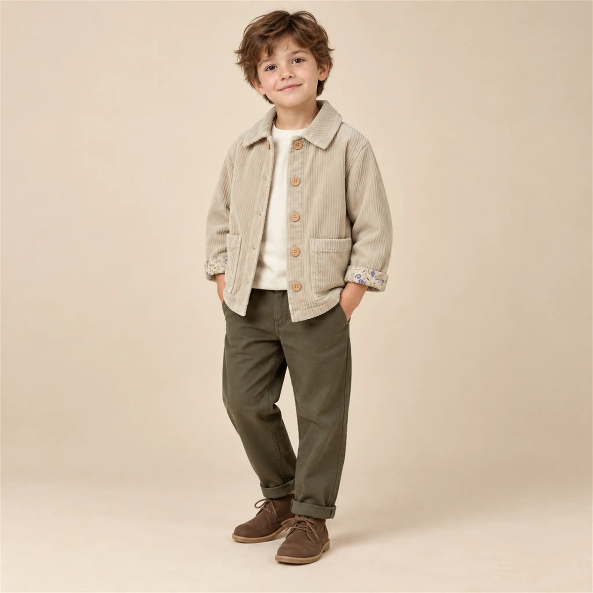 Oat Corduroy Jacket – 7–8Y lookbook, look 1