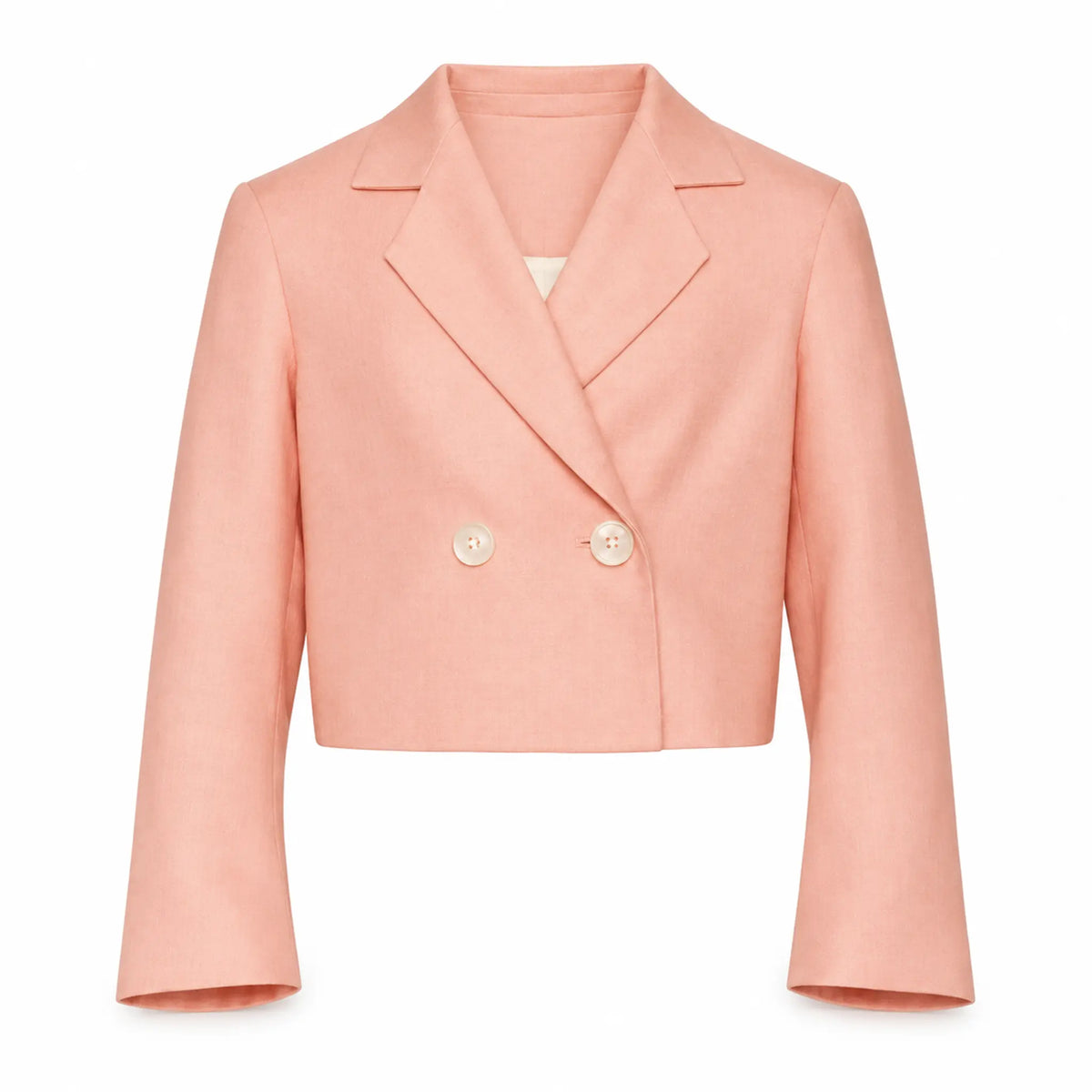 Pink linen crop jacket — product image