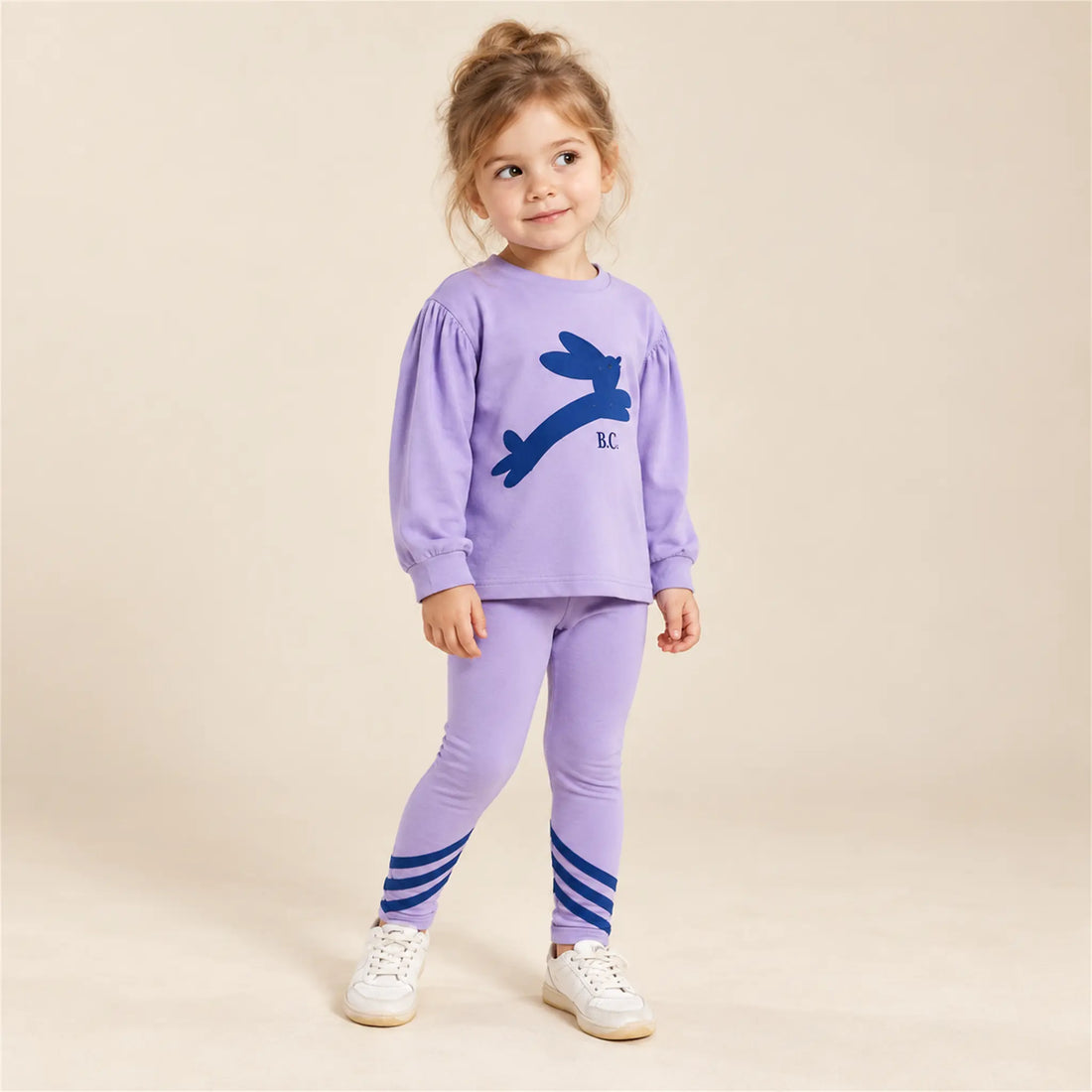 Jumping Hare T-shirt &amp; Stripes Leggings – 2–3Y lookbook, look 1