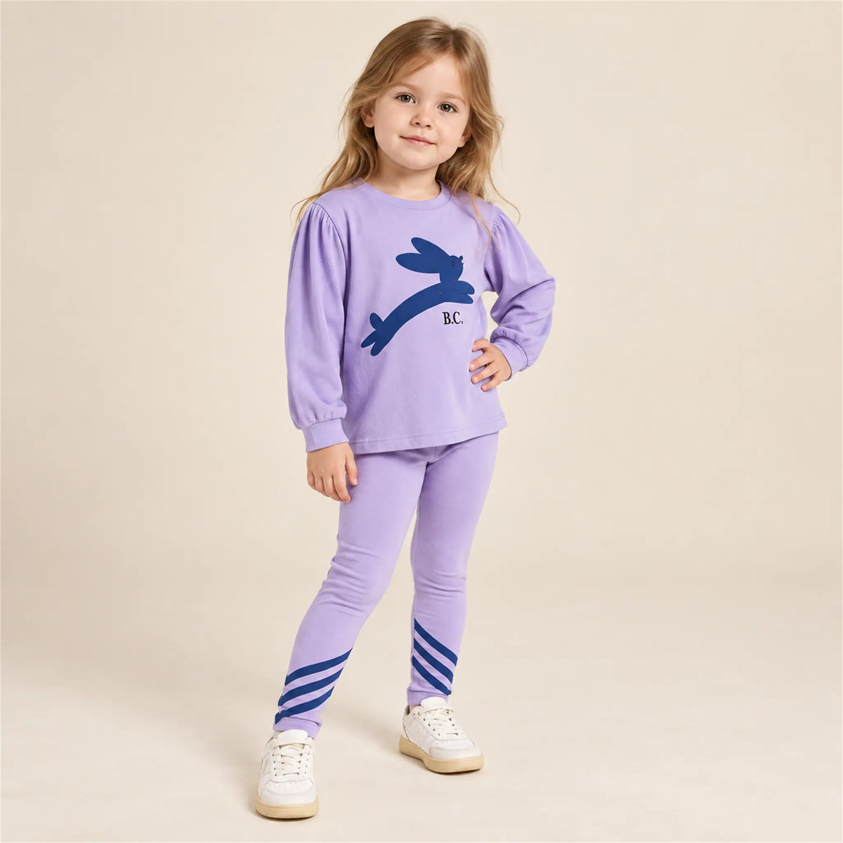 Jumping Hare T-shirt &amp; Stripes Leggings – 2–3Y lookbook, look 2
