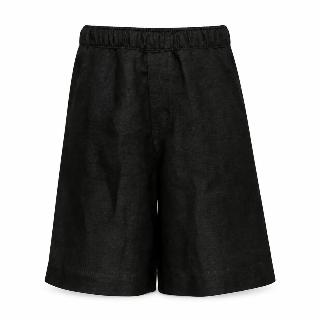 Black linen shorts — product image
