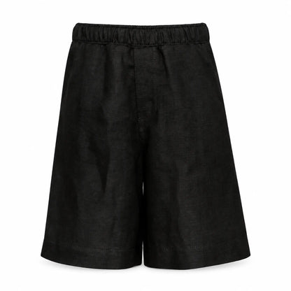 Black linen shorts — product image