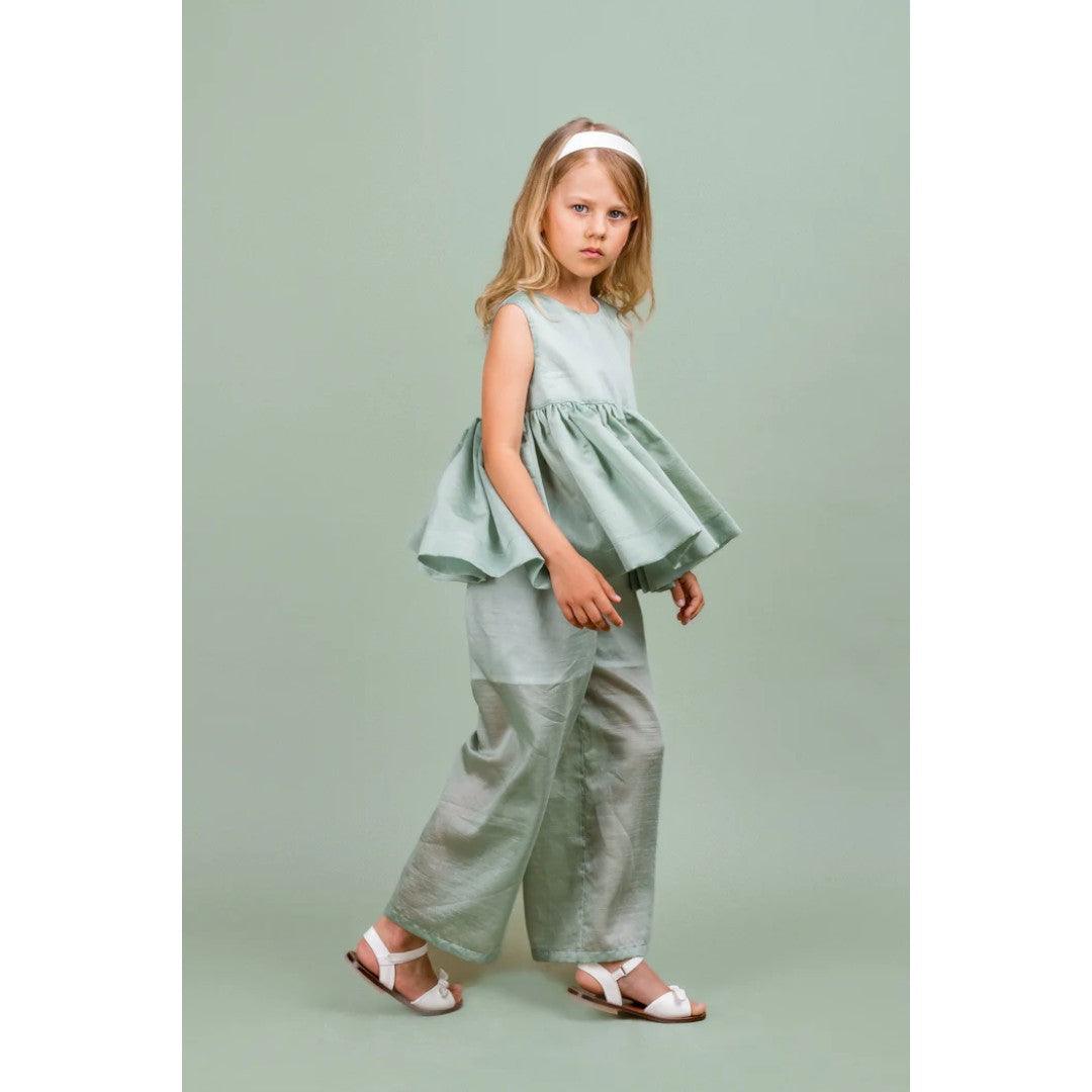 Chiffon Top Cheer & Trousers - Green