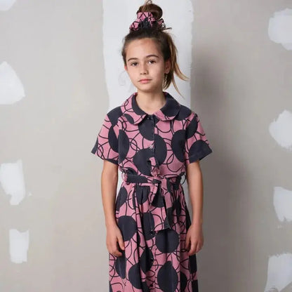 Elisabete Retro Flowers Pink Dress WOLF &amp; RITA