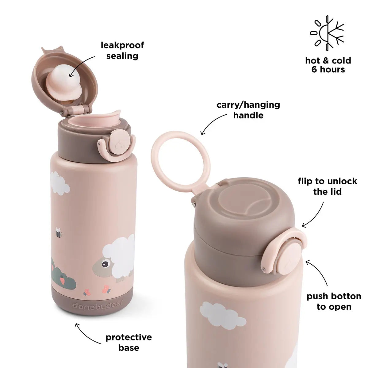 Insulated Bottle Powder Pig 340ml DONE BY DEER