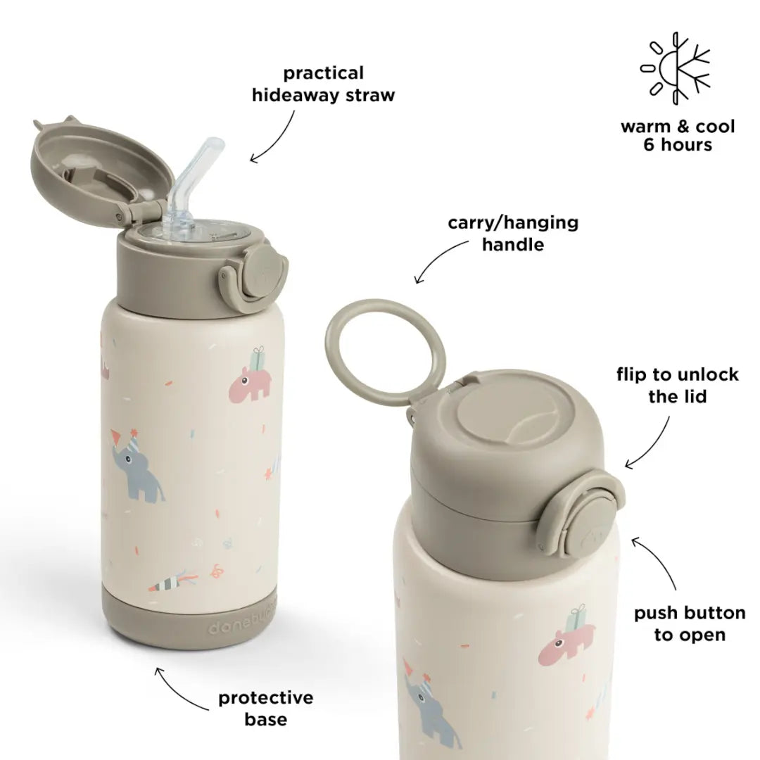 Insulated Straw Bottle Celebration Sand 340ml DONE BY DEER
