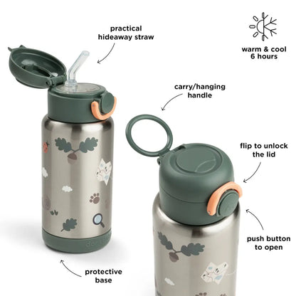 Insulated Straw Bottle Tiny Trails Green 340ml DONE BY DEER