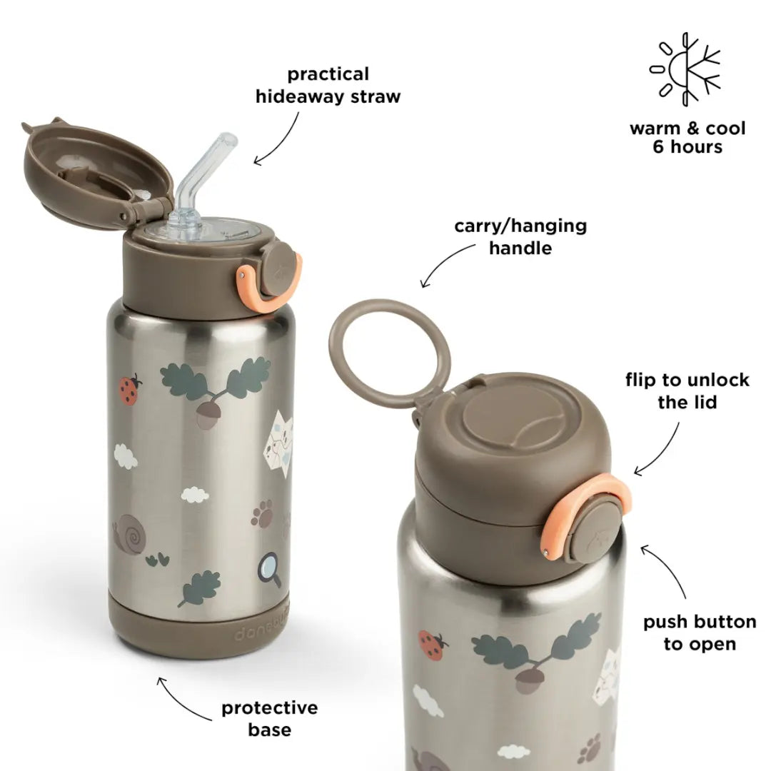 Insulated Straw Bottle Tiny Trails Sand 340ml DONE BY DEER