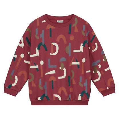 Red Abstract sweater &amp; pants