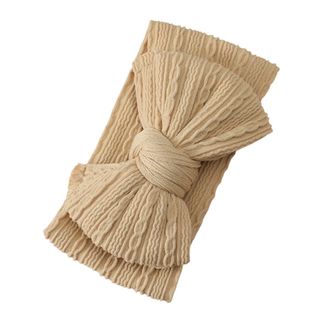 Léa Ribbed Baby Hairband - Light Brown