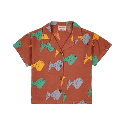Multicolor Fish all over woven shirt