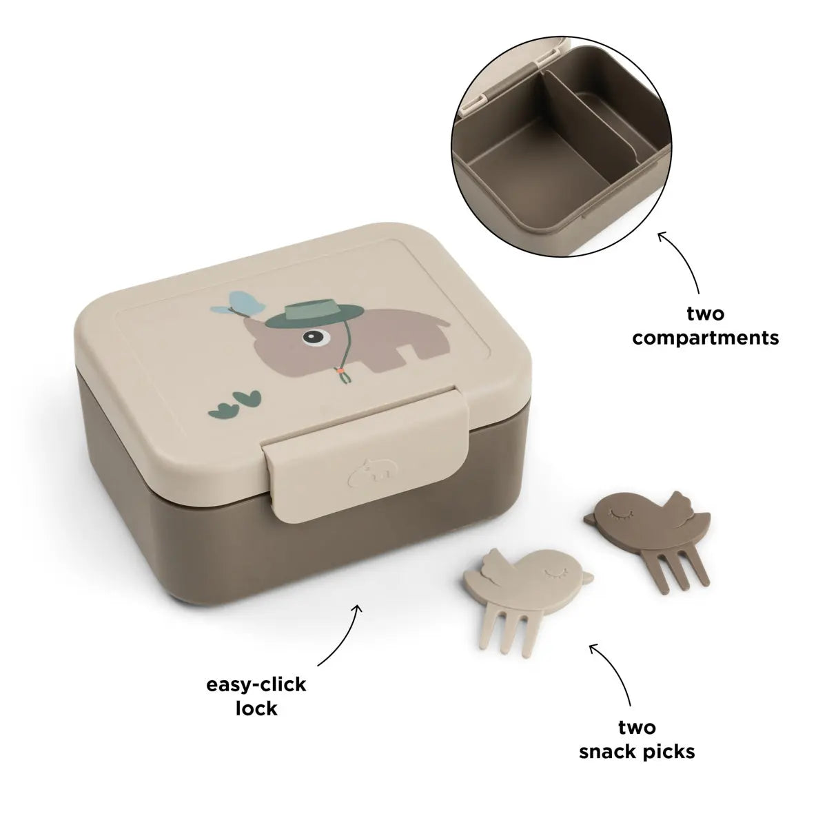Snack Box with Divider &amp; Picks Explorer Sand DONE BY DEER
