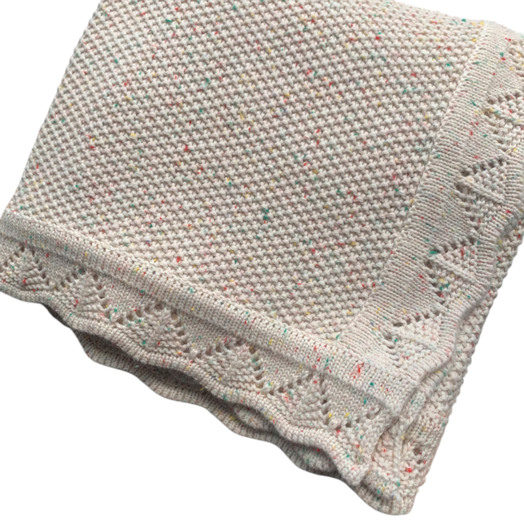 Louna Textured Knit Baby Blanket - Colored Dots
