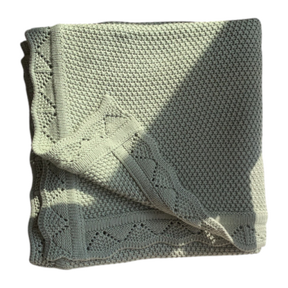 Louna Textured Knit Baby Blanket - Green