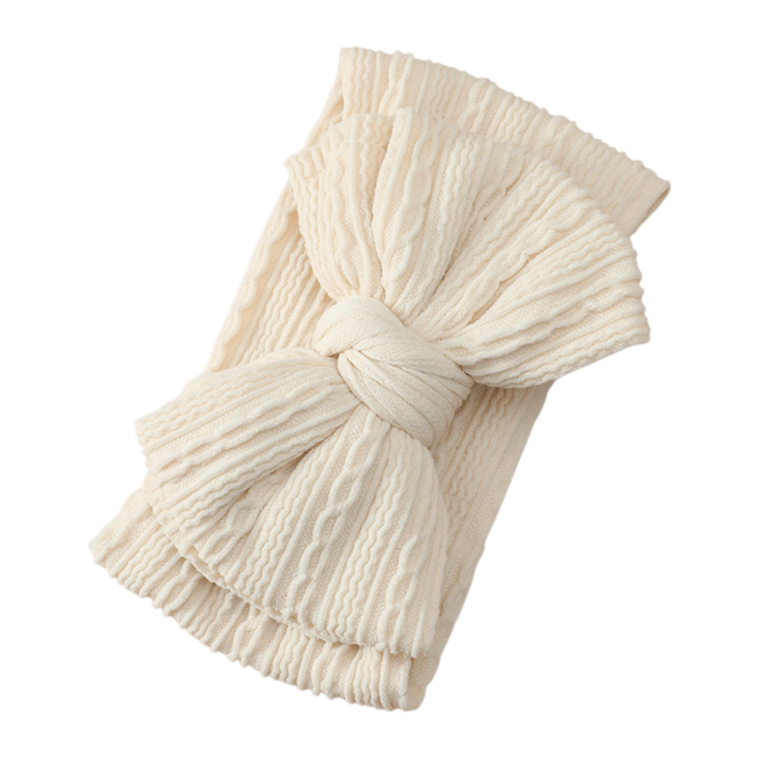 Léa Ribbed Baby Hairband - White