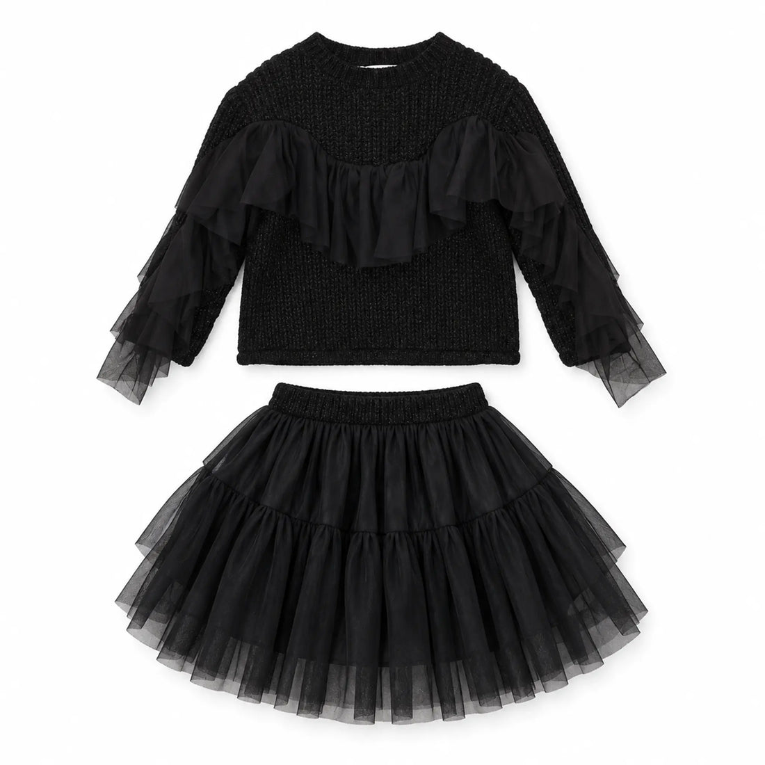 Product-only: Glitter Blouse &amp; Skirt - Black