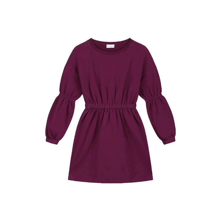 Glossy sweat dress dark purple