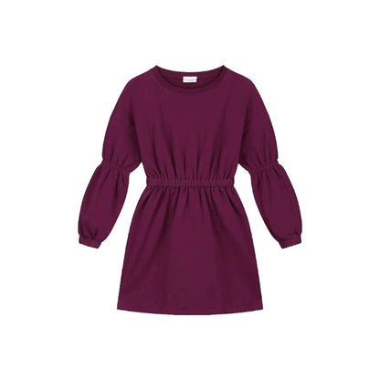 Glossy sweat dress dark purple