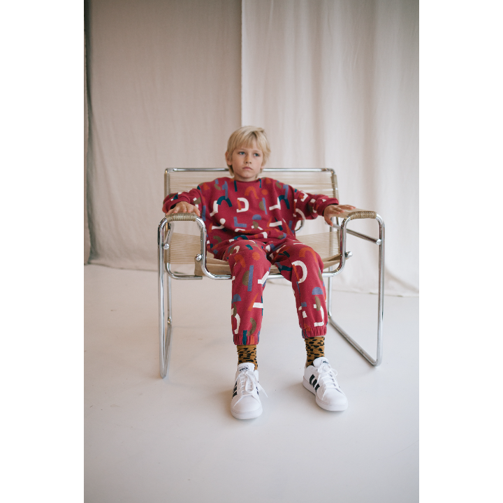 Red Abstract sweater &amp; pants