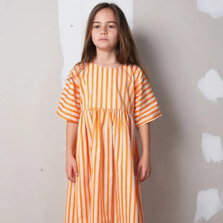 Silvia Orange Stripes Dress