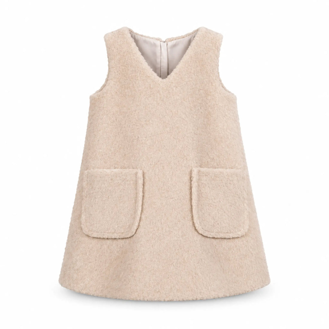 Product-only: Teddy Bear Pinafore Dress - Biscuit