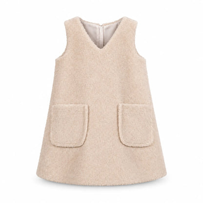 Product-only: Teddy Bear Pinafore Dress - Biscuit