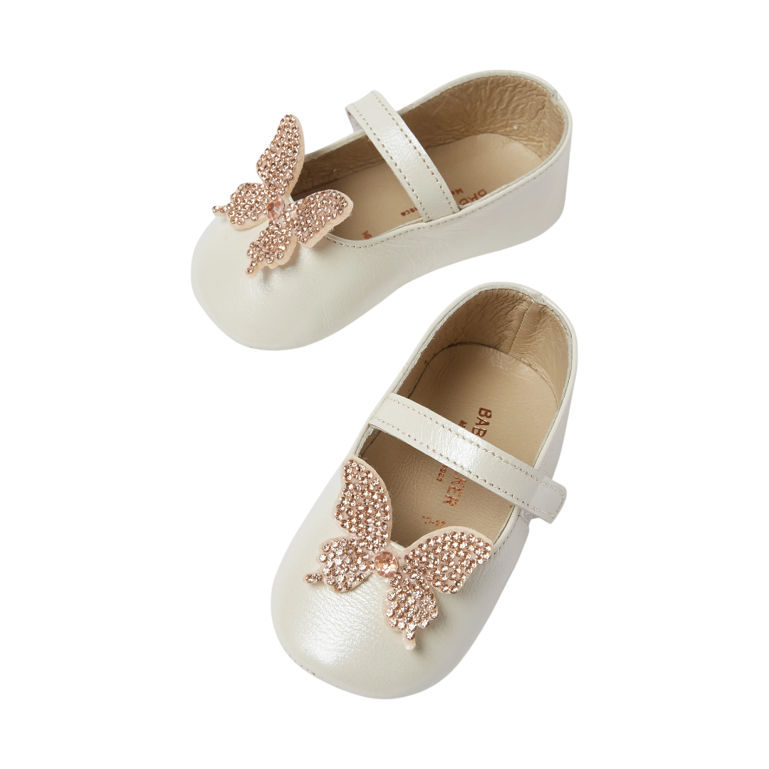 Crystal Butterfly Baby Ballerina  - White
