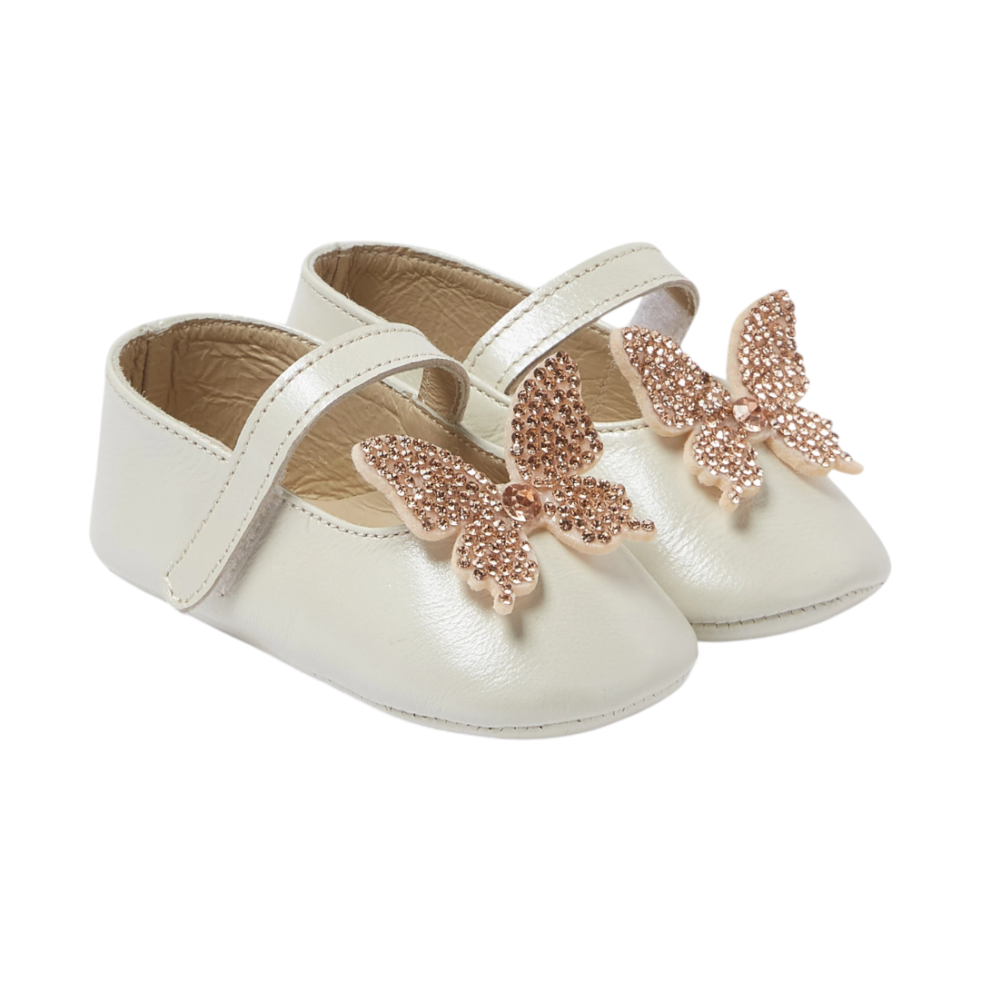 Crystal Butterfly Baby Ballerina  - White