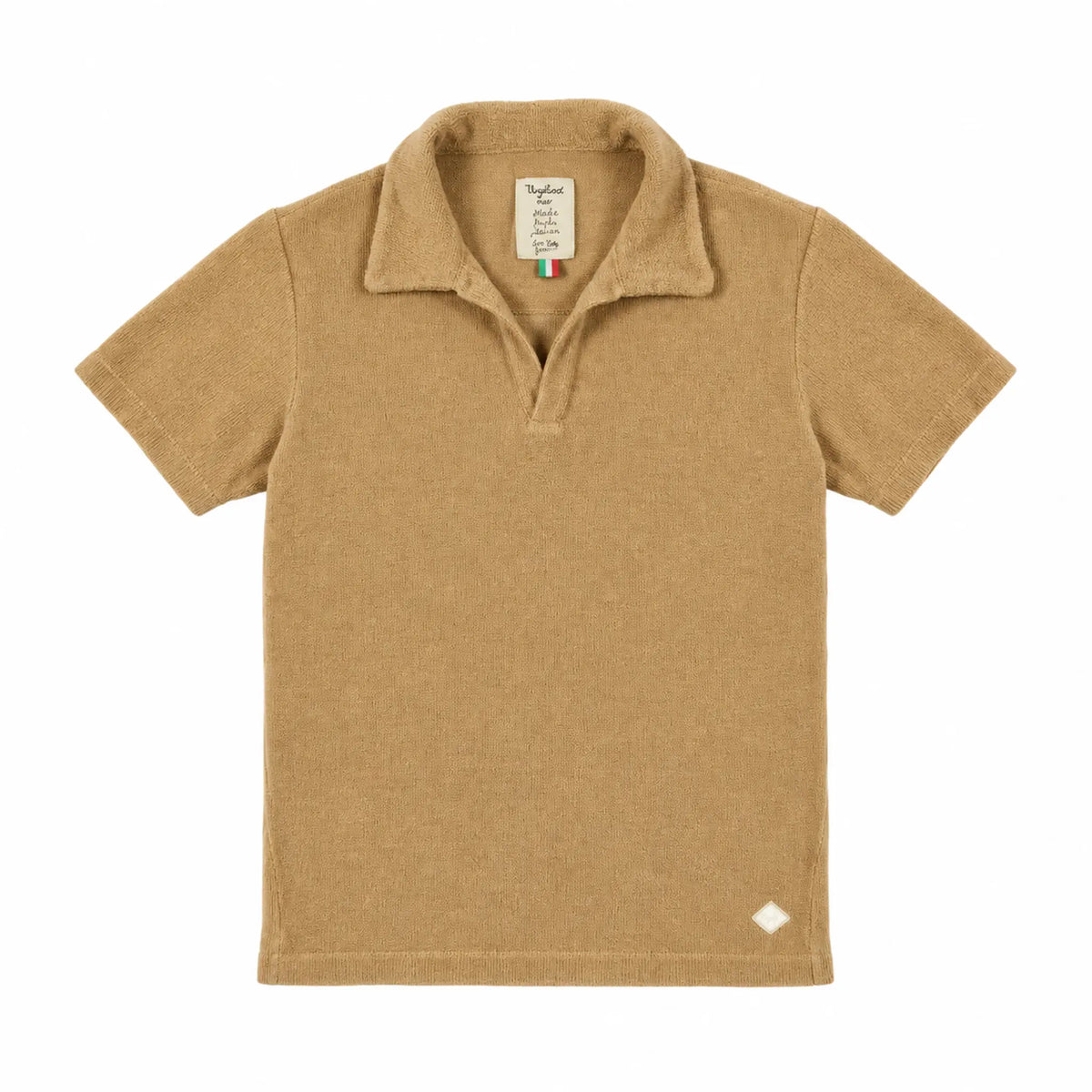 Product-only: Boy Terry Knitted Polo Shirt - Brown