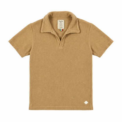 Product-only: Boy Terry Knitted Polo Shirt - Brown