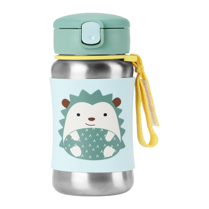 Zoo Stainless Steel Straw Bottle Hedgehog