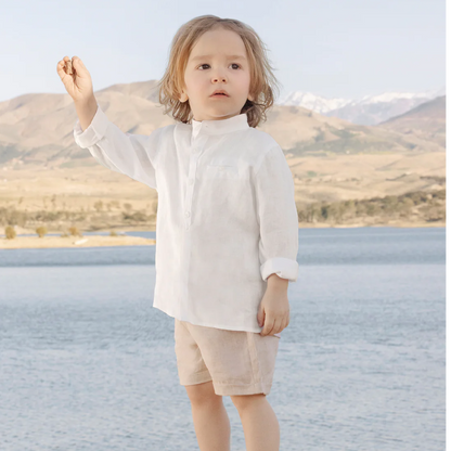 Boys White Linen Shirt