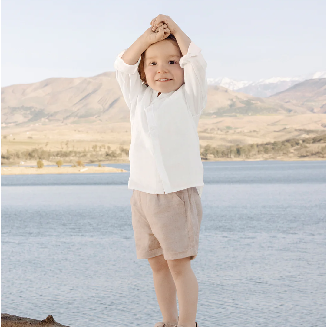 Boys White Linen Shirt