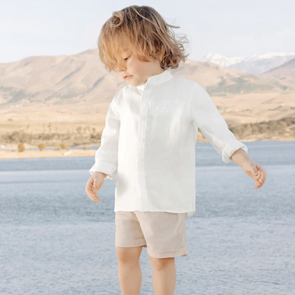 Boys White Linen Shirt