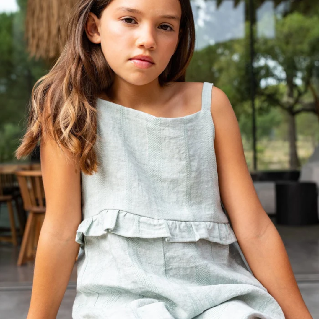 Green Linen Jumpsuit